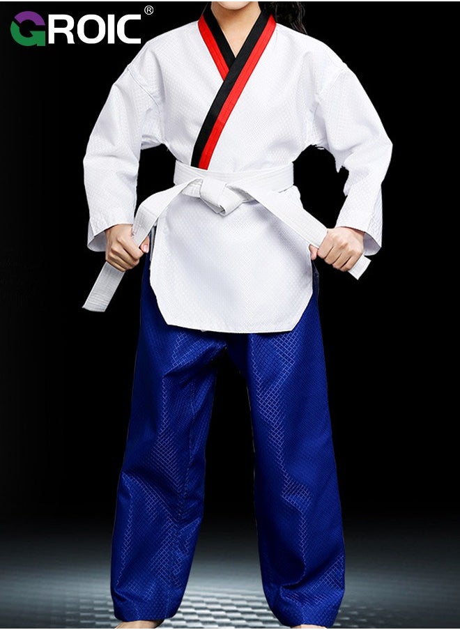 GROIC - Taekwondo Suit, Karate Uniform Brazilian BJJ Gi Jiu Jitsu Gi for Kids, Gi Uniform Durable Pant & Jacket, Sports Training Clothes Parts, Lightweight Student Karate Gi Martial Arts Uniform with Belt - Image 1