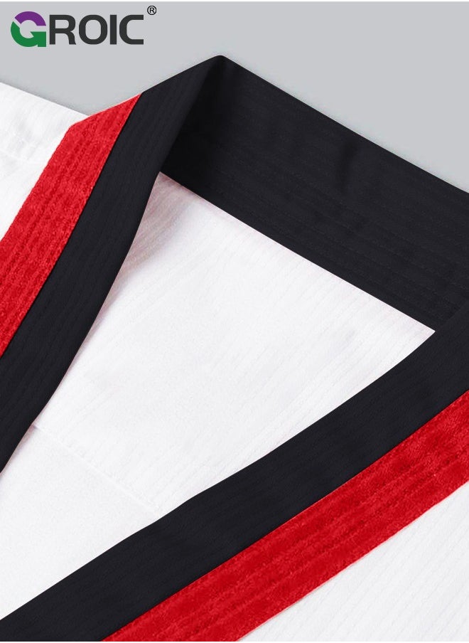 GROIC - Taekwondo Suit, Karate Uniform Brazilian BJJ Gi Jiu Jitsu Gi for Kids, Gi Uniform Durable Pant & Jacket, Sports Training Clothes Parts, Lightweight Student Karate Gi Martial Arts Uniform with Belt - Image 1