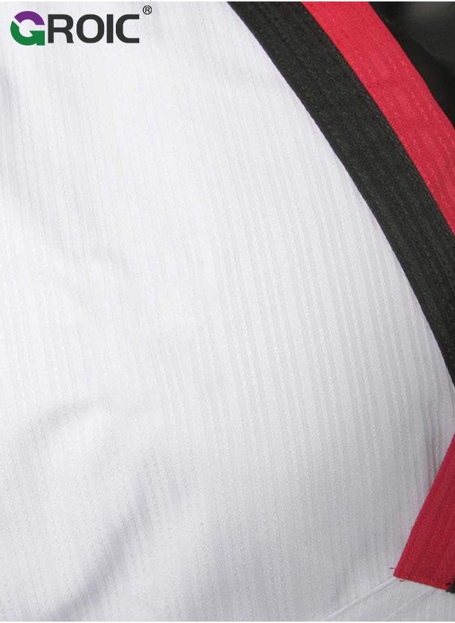 GROIC - Taekwondo Suit, Karate Uniform Brazilian BJJ Gi Jiu Jitsu Gi for Kids, Gi Uniform Durable Pant & Jacket, Sports Training Clothes Parts, Lightweight Student Karate Gi Martial Arts Uniform with Belt - Image 1