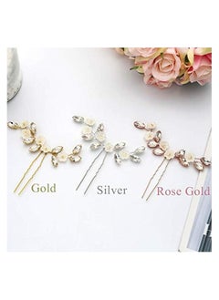 Generic Bride Wedding Hair Pins Crystal Hair Pieces Flower Hair Accessories 2 Pcs (Silver)  - Image 3