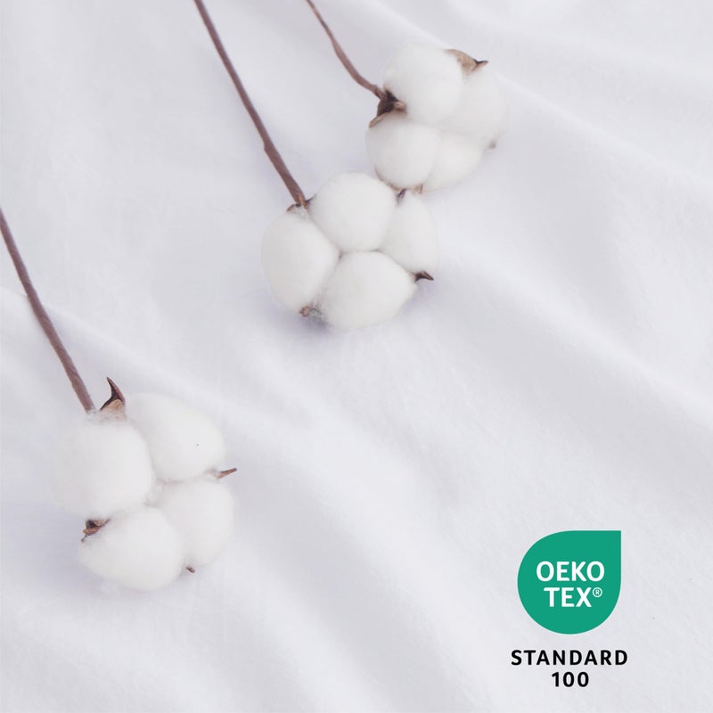 Bedsure 100% Washed Cotton Duvet Cover Queen - Bright White Minimalist Duvet Cover Linen Like - 3 Pieces GentleSoft™ Plain Simple Cotton Bedding Set with 2 Pillow Shams (Bright White, Queen, 90"x90") - Image 3