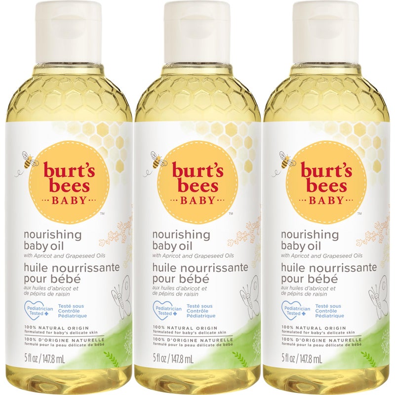Burt's Bees زيت بورتس بيز للأطفال، زيت مرطب 100% طبيعي للعناية ببشرة الأطفال - زجاجة 5 أونصات - Image 1