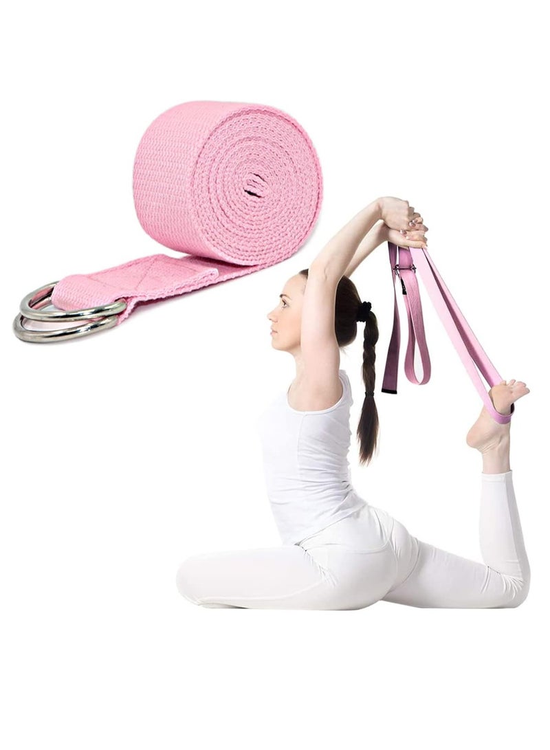 إي سي في في حزام يوغا رياضي ممتاز قابل للتمدد مع حلقة معدنية قابلة للتعديل على شكل حرف D لممارسة اليوغا والبيلاتس والعلاج الطبيعي والرقص وتمارين الصالة الرياضية والتمارين الرياضية والتمدد - Image 1