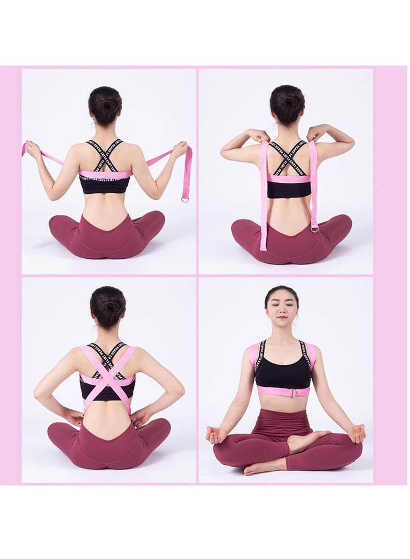 إي سي في في حزام يوغا رياضي ممتاز قابل للتمدد مع حلقة معدنية قابلة للتعديل على شكل حرف D لممارسة اليوغا والبيلاتس والعلاج الطبيعي والرقص وتمارين الصالة الرياضية والتمارين الرياضية والتمدد - Image 5