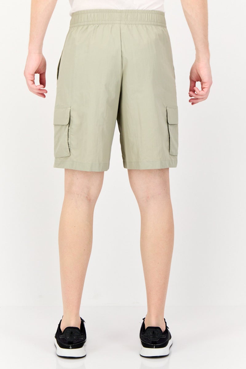 PUMA Men Relaxed Fit Embroidered Logo Running Shorts With Pouch, Khaki - Image 2