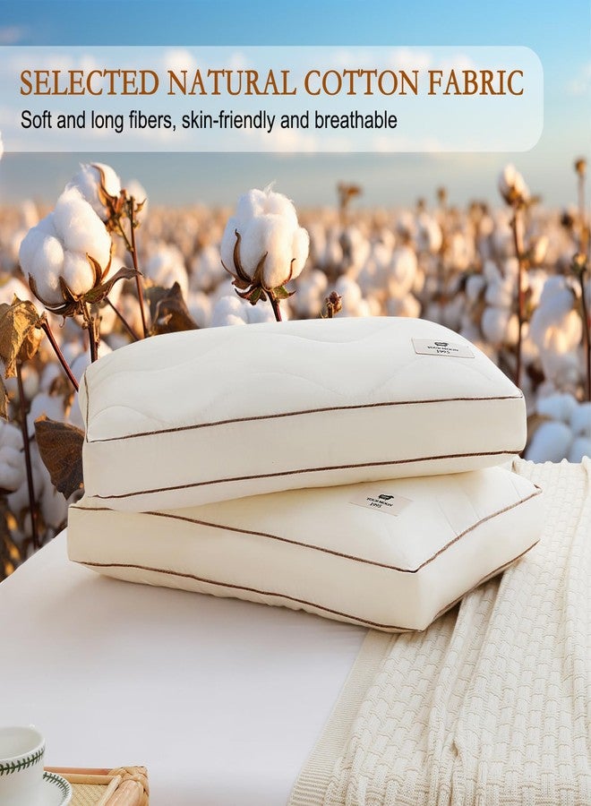 YOUR MOON Soft Wool Pillow Standard Size, Support Soft Bed Pillows for Sleeping, Premium Australian Wool Filling with 100% Cotton Cover, Down Alternative Pillows (Off White) - Image 5