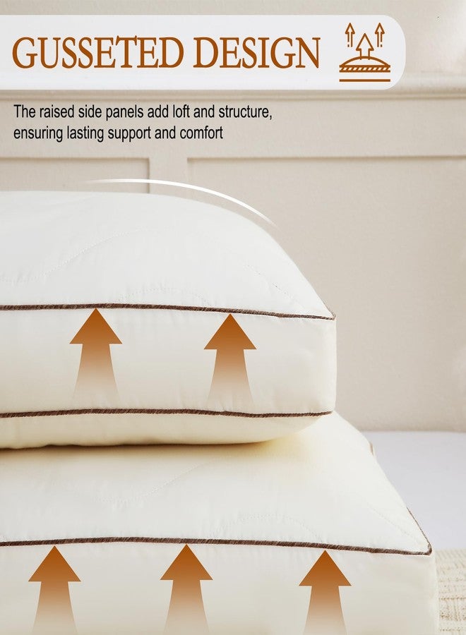 YOUR MOON Soft Wool Pillow Standard Size, Support Soft Bed Pillows for Sleeping, Premium Australian Wool Filling with 100% Cotton Cover, Down Alternative Pillows (Off White) - Image 2