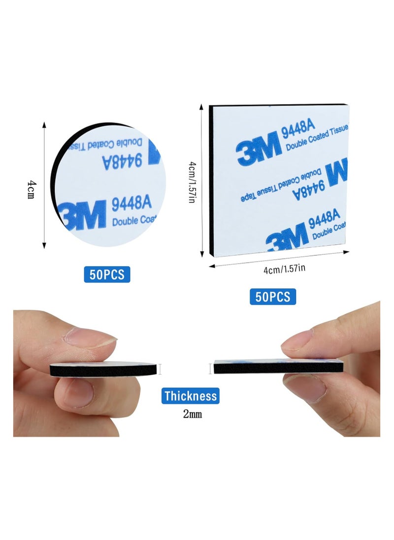 General - 100 Pcs Heavy Duty Double Sided Strong Adhesive Foam Pad Tape for Holding Picture, Light, Hooks, Square & Round - Image 1