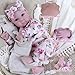 EKOKIZ 20 Inch Realistic Reborn Baby Doll Girl Lifelike Baby Dolls Soft Cloth Body Silicone Limbs Newborn Doll with Floral Outfit Accessories Gift Box for Kids 3 Collectors - Image 4