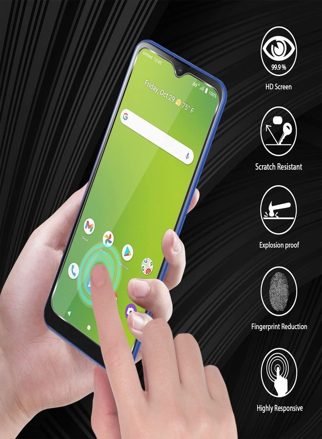 Orzero (3 Pack) Tempered Glass Screen Protector Compatible for Cricket Dream 5G, AT&T Radiant Max 5G (6.82 inch) Protector De Pantalla 2.5D Arc Edges 9 Hardness HD Bubble-Free - Image 2