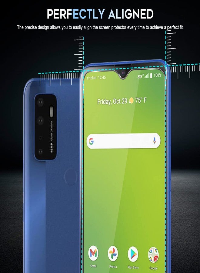 Orzero (3 Pack) Tempered Glass Screen Protector Compatible for Cricket Dream 5G, AT&T Radiant Max 5G (6.82 inch) Protector De Pantalla 2.5D Arc Edges 9 Hardness HD Bubble-Free - Image 4