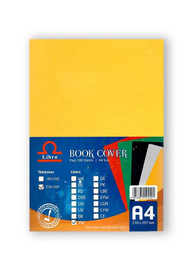 Libra Book coverEmbossed Leather Board A4 230gsm Yellow 100 Sheets - Image 2