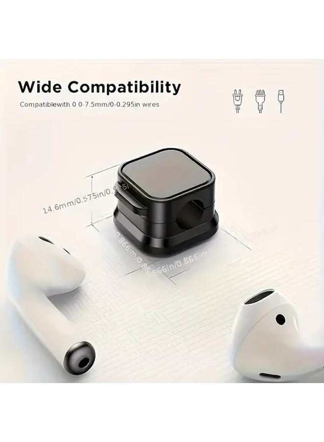 8pcs White Self Adhesive Cable Organizer For Chargers And Data Cables Residue Free Desktop Cable Management System - Image 5