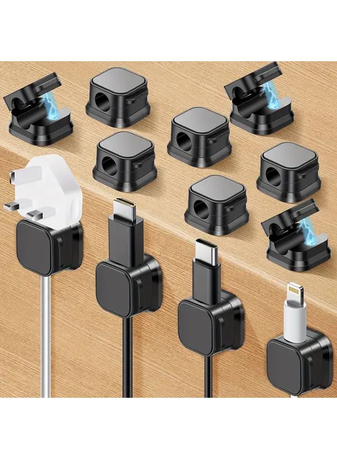 8pcs White Self Adhesive Cable Organizer For Chargers And Data Cables Residue Free Desktop Cable Management System - Image 1