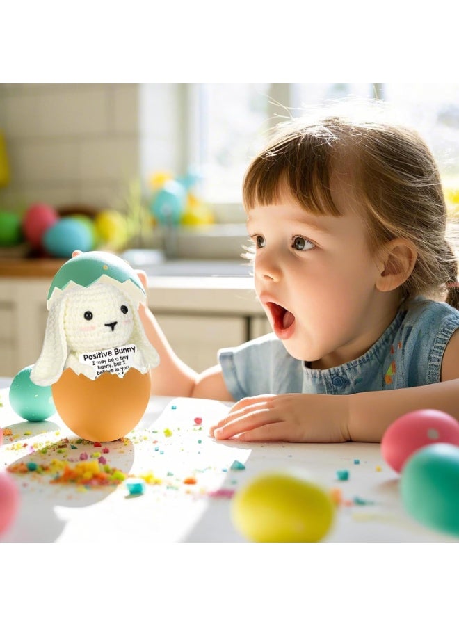 GROIC Mini Inspirational Crochet Bunny—Positive Animal Plush Toy, Uplifting and Fun Decor, Great for Mother's Day, Birthday, Graduation, Cheer Up Gift for Daughter, Son, Niece, Nephew, Siblings - Image 3