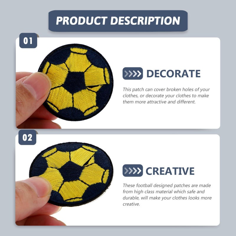 Embroidered Football Patches 20pcs for DIY Clothes Sewing Appliques Jackets - Image 5