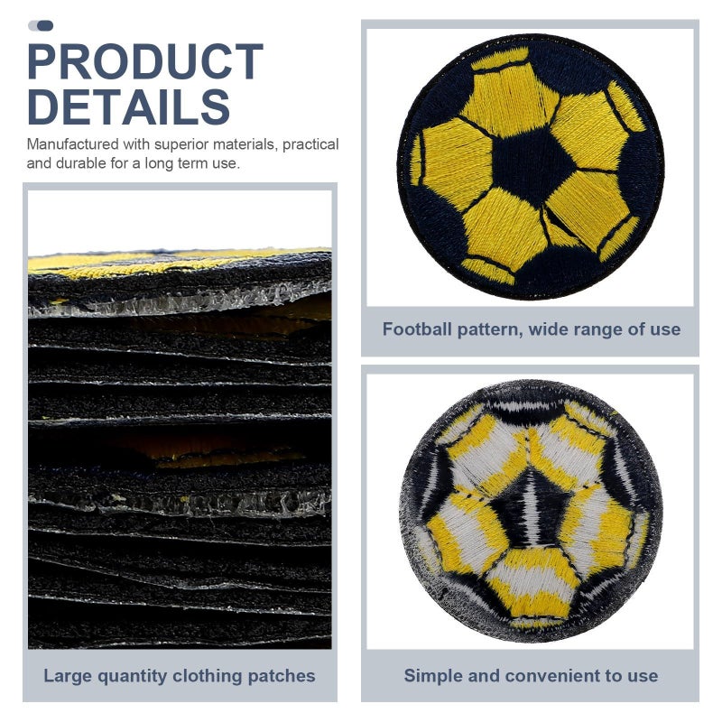 Embroidered Football Patches 20pcs for DIY Clothes Sewing Appliques Jackets - Image 4