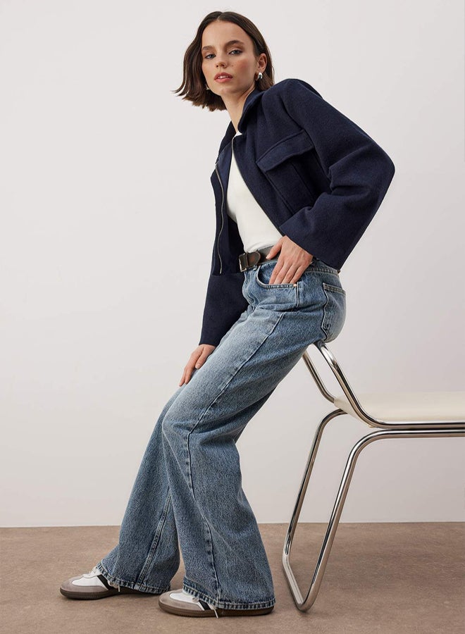 trendyol Blue*001 High Waist Wide Leg Jeans - Image 2