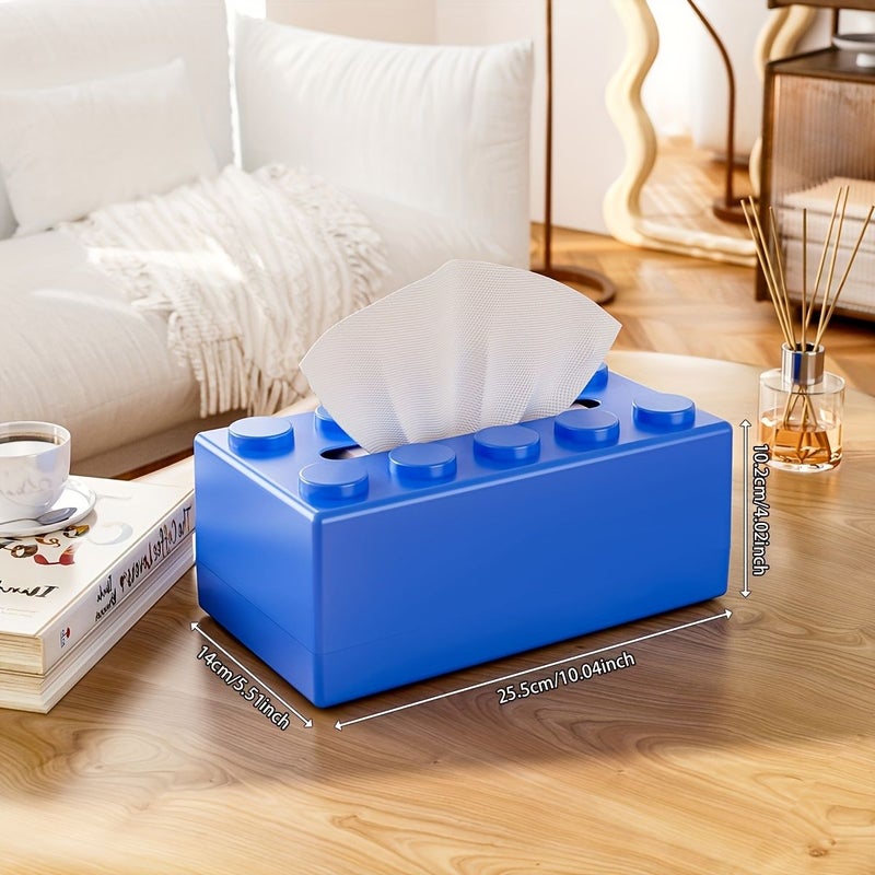 Large Creative Building Block Tissue Box 10.04 Inch Yellow Wall Mounted - Image 5