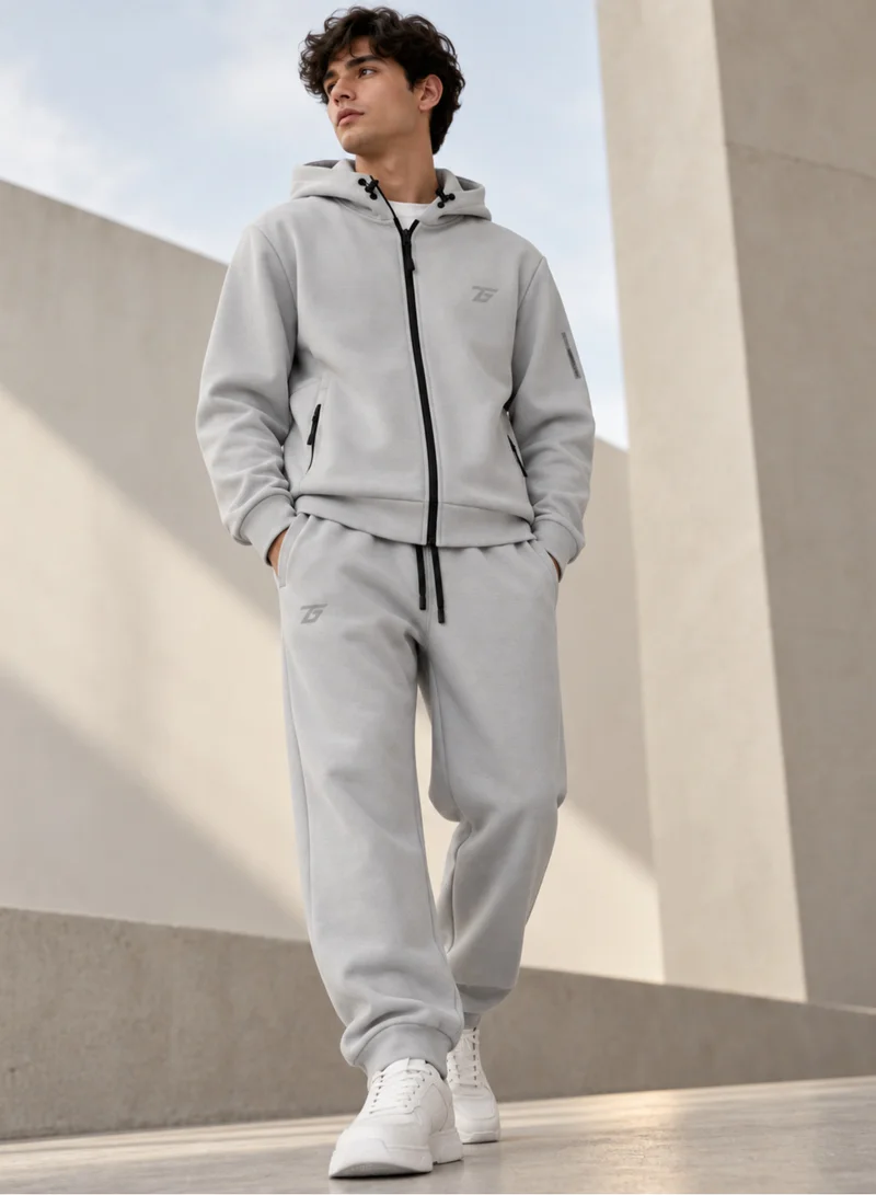 تي جي تي Men's 2 Piece Full Zip Fleece Tracksuit Set