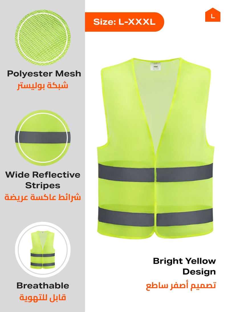 LAWAZIM سترة أمان عالية الوضوح 60 جرام - أصفر - Image 2