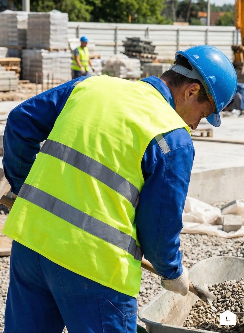 LAWAZIM سترة أمان عالية الوضوح 60 جرام - أصفر - Image 5