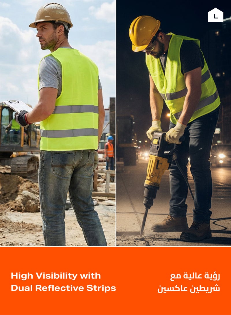 LAWAZIM سترة أمان عالية الوضوح 60 جرام - أصفر - Image 4
