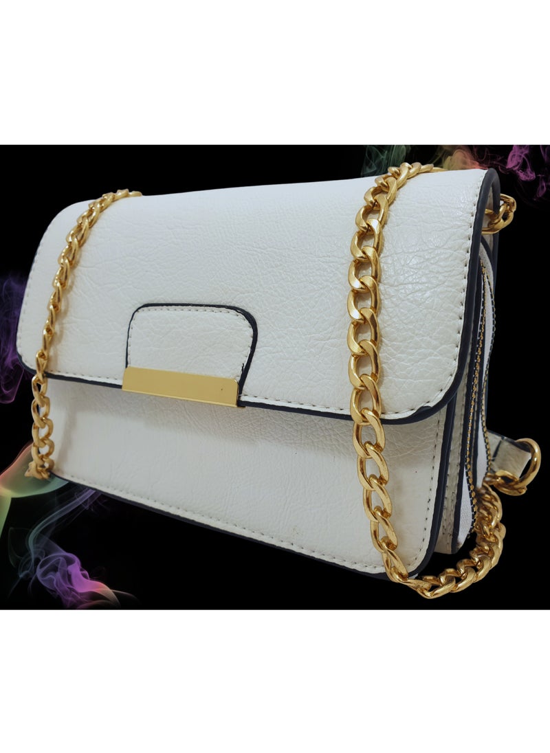 TO FASHION TO 3002 LEATHER WOMEN, GIRLS CROSS BODY BAG, SHOULDER BAG, WITH ATTATCHED BELT, MODERN, UNIQUE AND ELEGANT DESIGN, DIMENSIONS 12*19*8 CM WHITE B  - Image 2