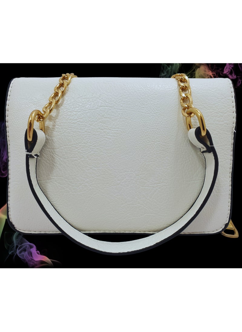 TO FASHION TO 3002 LEATHER WOMEN, GIRLS CROSS BODY BAG, SHOULDER BAG, WITH ATTATCHED BELT, MODERN, UNIQUE AND ELEGANT DESIGN, DIMENSIONS 12*19*8 CM WHITE B  - Image 5