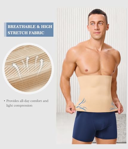 TAILONG Waist Trainer for Men Shapewear Tummy Control Body Shaper Corset Slimming Girdle Fajas para Hombres (Beige, XX-Large) - Image 4