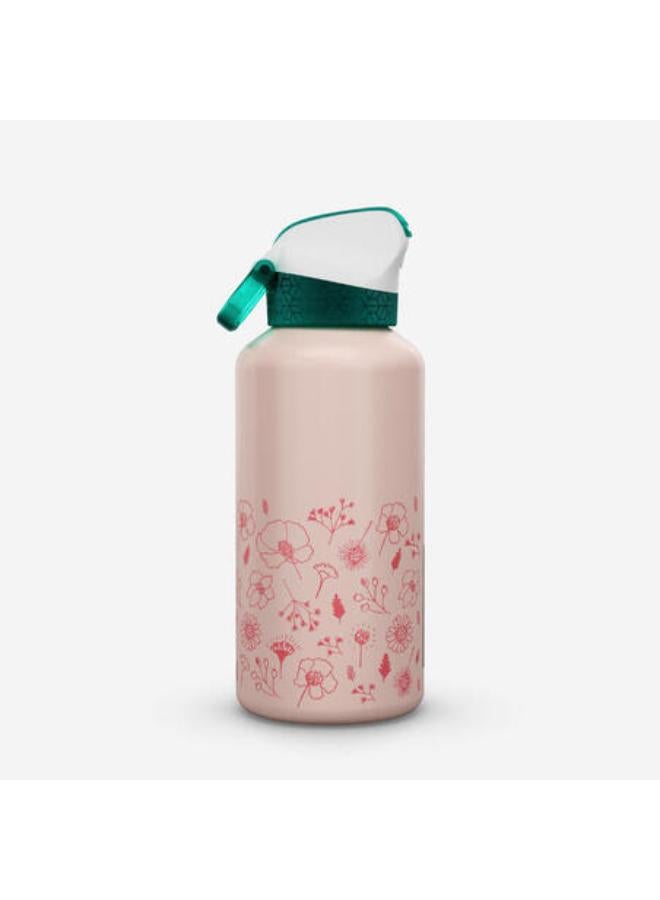 Quechua 0.6 L kids’ alum. water flask 500 with instant cap, pipette & straw, for hiking - Image 2