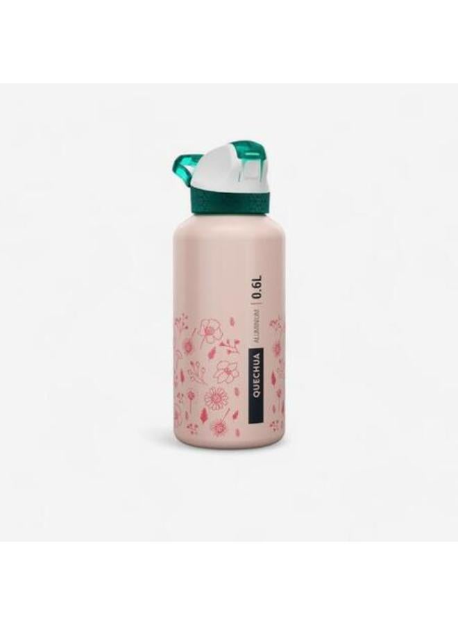 Quechua 0.6 L kids’ alum. water flask 500 with instant cap, pipette & straw, for hiking - Image 1