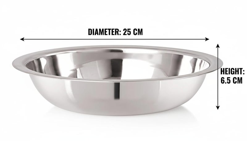 KC Stainless Steel Multipurpose Basin Bowl | Mixing Bowl | Kitchen Accessories (Diamm. 25.0 CM, 2 Litre) - Image 5