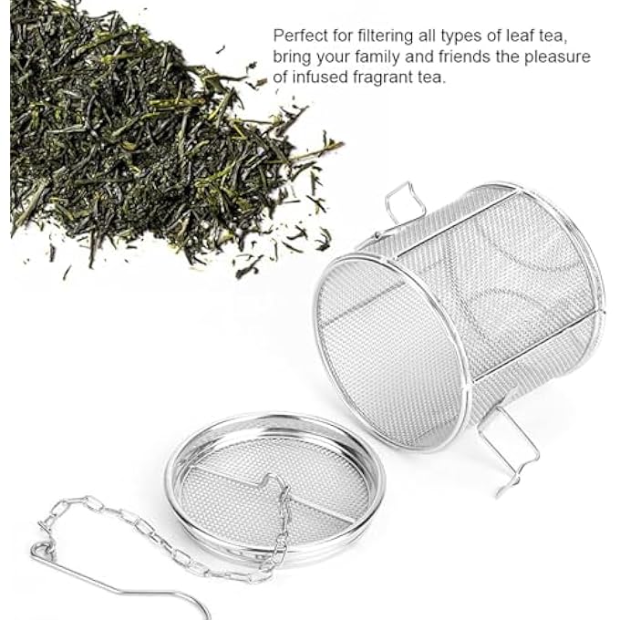 Bukela Seasoning Strainer Stainless Steel Spice Filter Cooking Spice Filter Mesh Design Tea Ball Strainer Soup Seasonings Seperation Basket Filters With Chain Hook For Home Restaurant 10 * 10Cm - Image 3