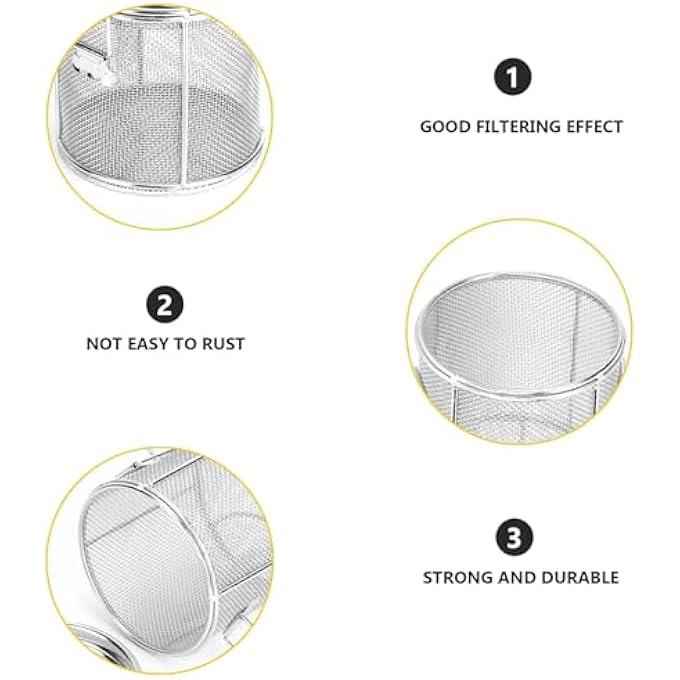 Bukela Seasoning Strainer Stainless Steel Spice Filter Cooking Spice Filter Mesh Design Tea Ball Strainer Soup Seasonings Seperation Basket Filters With Chain Hook For Home Restaurant 10 * 10Cm - Image 5