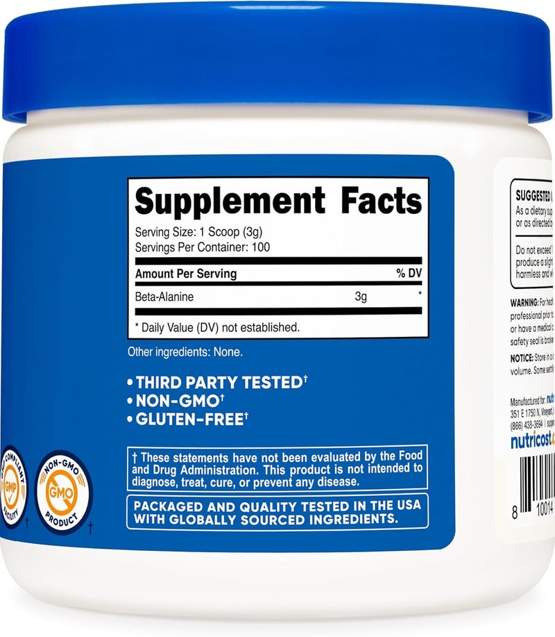 Nutricost Beta Alanine Powder 300 Grams 107oz  3 Grams Per Serving - Image 5