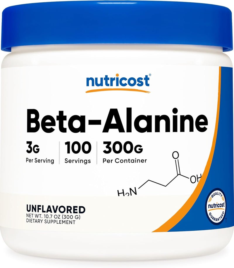 Nutricost Beta Alanine Powder 300 Grams 107oz  3 Grams Per Serving - Image 1
