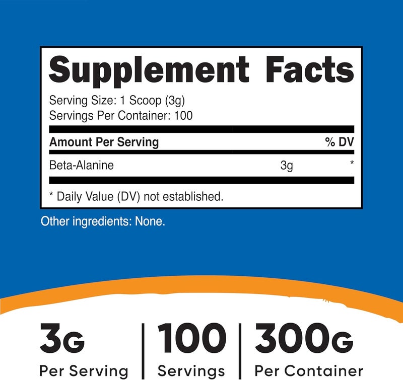 Nutricost Beta Alanine Powder 300 Grams 107oz  3 Grams Per Serving - Image 2