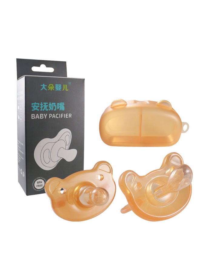 Liquid Super Soft Bear Pacifier Anti-flatulence Silicone Baby Sleeping Type Baby Play Mouth Pinduoduo
