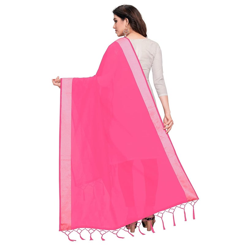 Sidhidata Textile Women's Solid Cotton Silk Dupatta With Tassels (2.20 Mtr) - Image 2