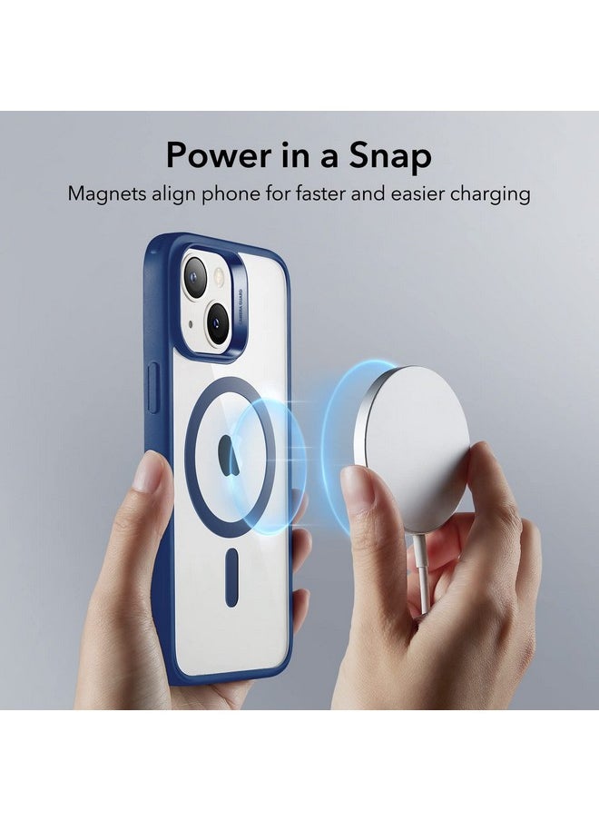اي اس ار غطاء ESR لهاتف iPhone 13/14، متوافق مع MagSafe، مقاوم للخدش، رفيع ونحيف، حماية كلاسيكية من الصدمات بدرجة عسكرية، TPU، جراب خلفي مغناطيسي، أزرق شفاف  - Image 4