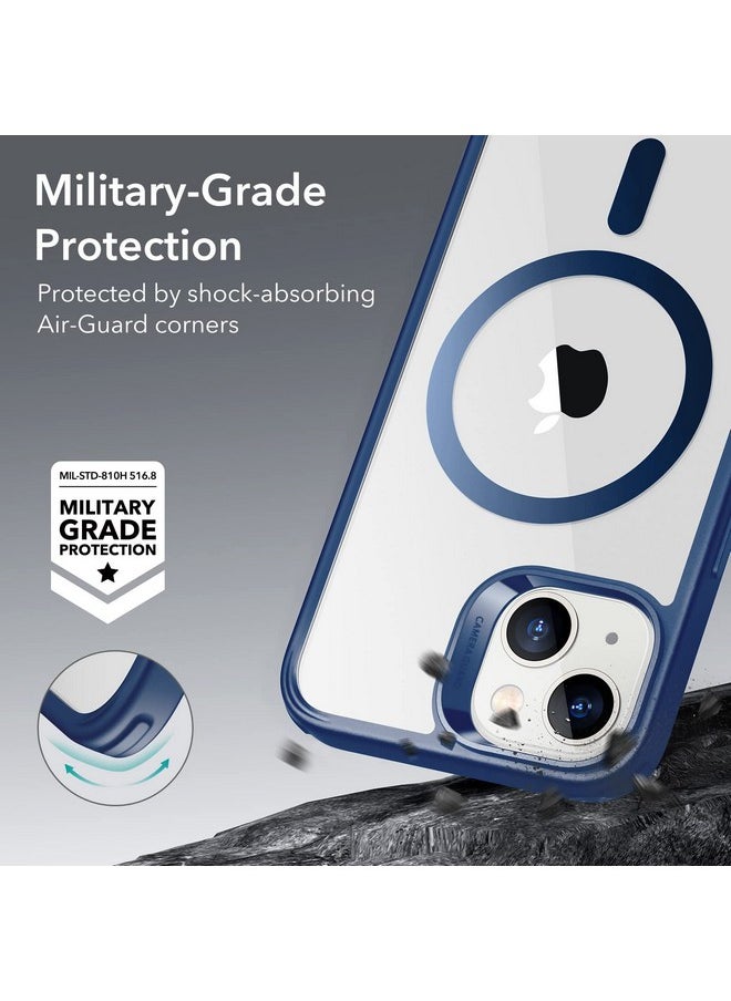 اي اس ار غطاء ESR لهاتف iPhone 13/14، متوافق مع MagSafe، مقاوم للخدش، رفيع ونحيف، حماية كلاسيكية من الصدمات بدرجة عسكرية، TPU، جراب خلفي مغناطيسي، أزرق شفاف  - Image 5