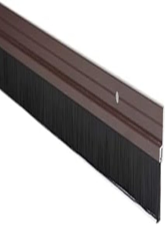 Hasanat Essentials Door Brush Rubber Under Door Draft Blocker Repeller Noise Dust Bugs Interior or Exterior Doors 1 Meter Length (BROWN WITH BRUSH)