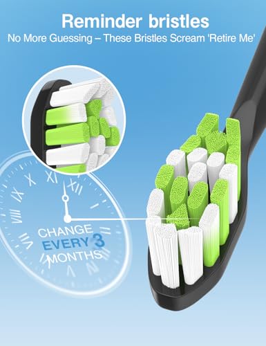 Aoremon Toothbrush Replacement Heads for Philips Sonicare W W2 W3 Electric Toothbrush Heads Compatible with Sonicare C1 4100 5100 5300 6100 G2 Snap-on Phillips Electric Tooth Brush Handle, Black - Image 5