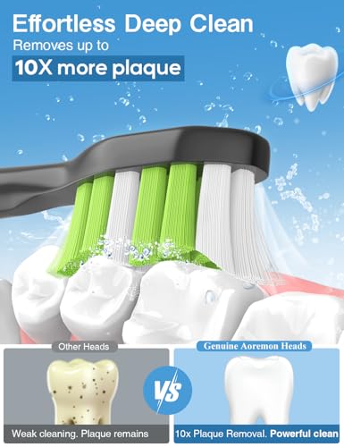 Aoremon Toothbrush Replacement Heads for Philips Sonicare W W2 W3 Electric Toothbrush Heads Compatible with Sonicare C1 4100 5100 5300 6100 G2 Snap-on Phillips Electric Tooth Brush Handle, Black - Image 3