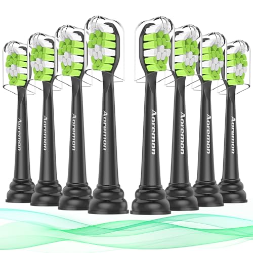 Aoremon Toothbrush Replacement Heads for Philips Sonicare W W2 W3 Electric Toothbrush Heads Compatible with Sonicare C1 4100 5100 5300 6100 G2 Snap-on Phillips Electric Tooth Brush Handle, Black - Image 1