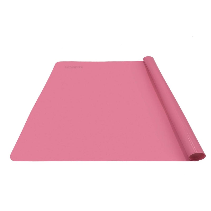 Miracle 24 X 20inch XLarge Reusable Silicone Table Mat Child Kids Dinner Placemat Desk Countertop Waterproof Protector Heat Insulation Kitchen Pastry Rolling Dough Pad Tool Pink