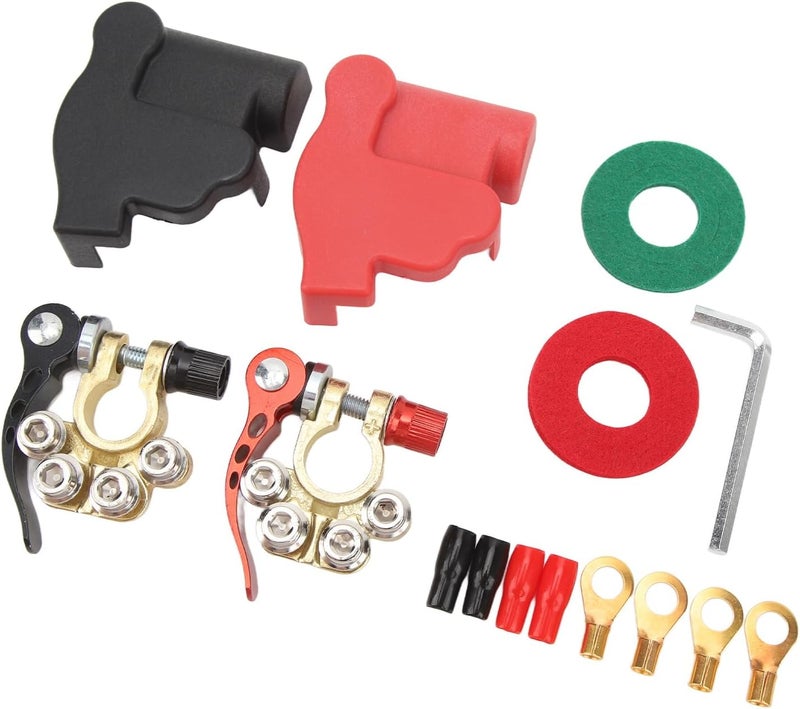 OVAQUIXI 2Pcs Car Battery Terminal Connector, Metal Quick Disconnect Clamp, Easy Installation for SAE JIS Type A Post, Ideal for Cars Boats Trailers - Image 2