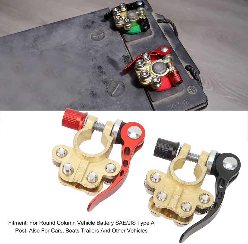 OVAQUIXI 2Pcs Car Battery Terminal Connector, Metal Quick Disconnect Clamp, Easy Installation for SAE JIS Type A Post, Ideal for Cars Boats Trailers - Image 4