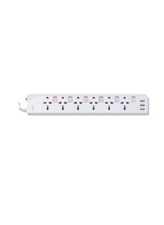 Generic SIA ENDURING GEN1 POWER STRIP 2m copper 6Ways+3usb - White  - Image 2